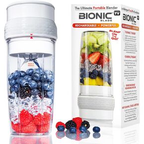 Bionic Blade Personal Blender 490mL, Cordless, Rechargeable 18,000 RPM Portable Blender for Shakes and Smoothies Mini Blender Portable 8.6" Tall, air-tight shaker with handle, Seen On TV in Kuwait