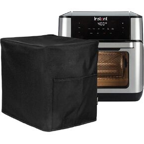 Crutello Air Fryer Cover with Storage Pockets for 10 Quart Fryer, Air Fryer Cover Dust Cover - Small Appliance Dust Covers - Black Air Fryer Cover, Bread Machine Cover