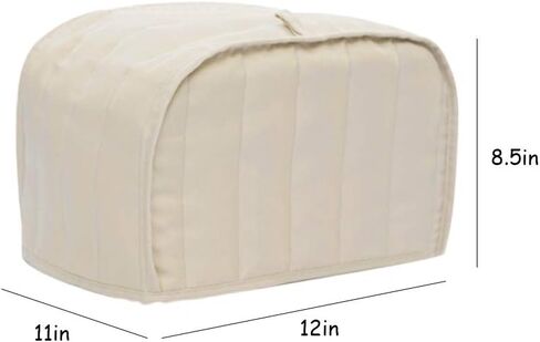 Cotton/Polyester Quilted Toaster Cover for Two Slice Toaster and Dust & Fingerprint Protection, Machine Washable. (Beige, 11.5 x 8 x 8 in) in Saudi Arabia