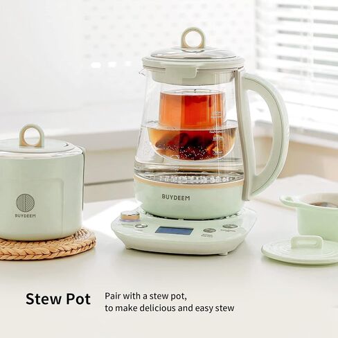 BUYDEEM K2683 Health-Care Beverage Tea Maker and Kettle, 9-in-1 Programmable Brew Cooker Master, 1.5 L, Spruce Blue in Kuwait