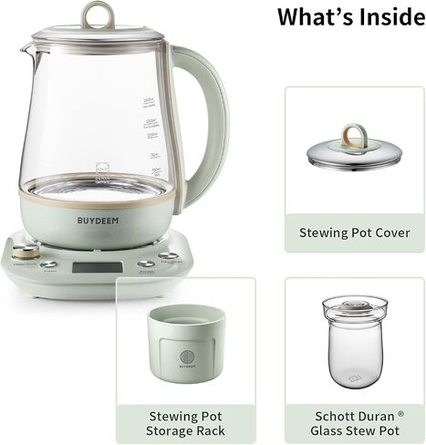 BUYDEEM K2683 Health-Care Beverage Tea Maker and Kettle, 9-in-1 Programmable Brew Cooker Master, 1.5 L, Spruce Blue in Kuwait