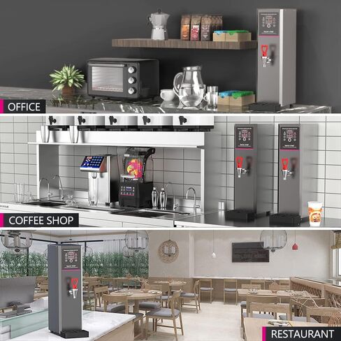 غلاية مياه من Lecon Chef، موزع مياه ساخن تجاري كهربائي مع فلتر 20 لتر أسود أوتوماتيكي 1500 واط تسخين لمقاهي الشاي والمطاعم والمنزل والمكتب in Kuwait