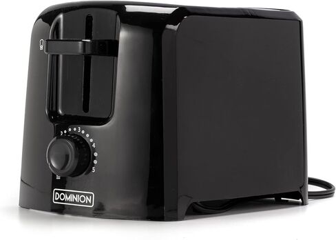 محمصة دومينيون ذات شريحتين مع التحكم في الظل، وصينية فتات الخبز المنزلقة للخارج، وإغلاق تلقائي، وتخزين السلك وجدار بارد، ورفع الخبز المحمص، إصدار محسن، أسود in Kuwait