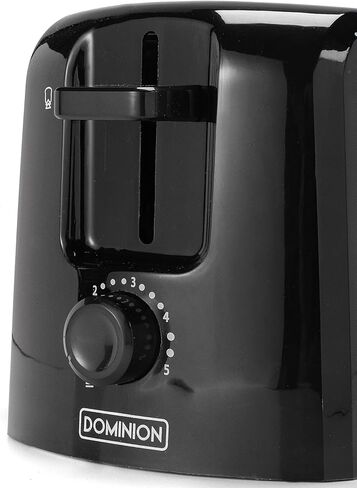 محمصة دومينيون ذات شريحتين مع التحكم في الظل، وصينية فتات الخبز المنزلقة للخارج، وإغلاق تلقائي، وتخزين السلك وجدار بارد، ورفع الخبز المحمص، إصدار محسن، أسود in Kuwait