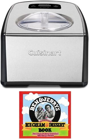 مجموعة صانعة الآيس كريم والجيلاتي بضاغط Cuisinart ICE-100 مع كتاب الآيس كريم والحلويات المصنوع منزليًا (عنصران) in Saudi Arabia