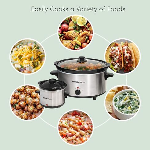 Elite Gourmet MST-350B Electric Slow Cooker, Adjustable Temp, Entrees, Sauces, Stews & Dips, Dishwasher Safe Glass Lid & Crock (3 Quart, Black) in Saudi Arabia