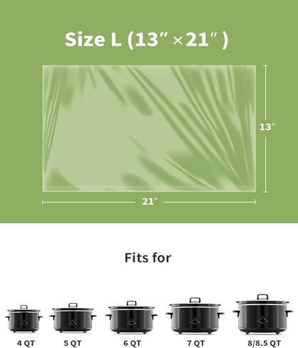 KOOC Slow Cooker Liners 14x22 inch 10 Count Extra Large Size Disposable Pot Liners Cooking Bags Fit 6QT to 10QT Pot BPA Free Fresh Locking Seal Design in Saudi Arabia