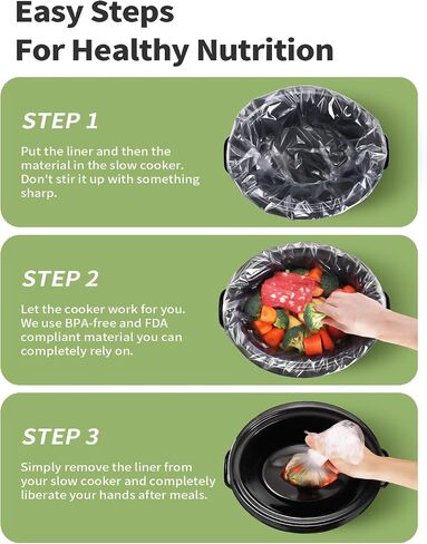 KOOC Slow Cooker Liners 14x22 inch 10 Count Extra Large Size Disposable Pot Liners Cooking Bags Fit 6QT to 10QT Pot BPA Free Fresh Locking Seal Design in Saudi Arabia