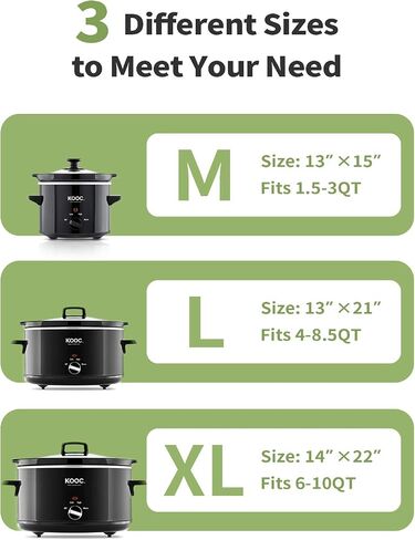 KOOC Slow Cooker Liners 14x22 inch 10 Count Extra Large Size Disposable Pot Liners Cooking Bags Fit 6QT to 10QT Pot BPA Free Fresh Locking Seal Design in Saudi Arabia