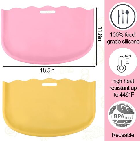 AIERSA 2 Pack Silicone Slow Cooker Liners for Crockpot 6 7 8 Quart, Reusable Cooking Bags for Crock-Pot Oval & Round, Slow Cooker Accessories, Leakproof, Easy to Clean, 1 PInk, 1 Yellow in Saudi Arabia