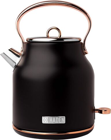 Haden 75089 Heritage 1.7 لتر غلاية كهربائية من الفولاذ المقاوم للصدأ على سطح الطاولة مع إيقاف تلقائي وحماية من الغليان الجاف (عاجي/نحاسي) in Kuwait