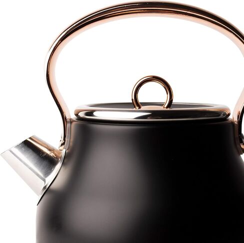 Haden 75089 Heritage 1.7 لتر غلاية كهربائية من الفولاذ المقاوم للصدأ على سطح الطاولة مع إيقاف تلقائي وحماية من الغليان الجاف (عاجي/نحاسي) in Kuwait