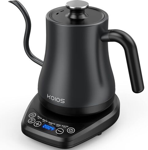 Gooseneck Electric Kettle with Temperature Control, 27oz/0.8L Fast Heat Electric Kettle for Pour Over Coffee/Tea, Auto Shut Off & Boil-Dry Protection, 4hrs Keep Warm, Stainless Steel Inner,Matte Black in Saudi Arabia