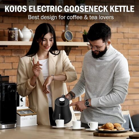 Gooseneck Electric Kettle with Temperature Control, 27oz/0.8L Fast Heat Electric Kettle for Pour Over Coffee/Tea, Auto Shut Off & Boil-Dry Protection, 4hrs Keep Warm, Stainless Steel Inner,Matte Black in Saudi Arabia