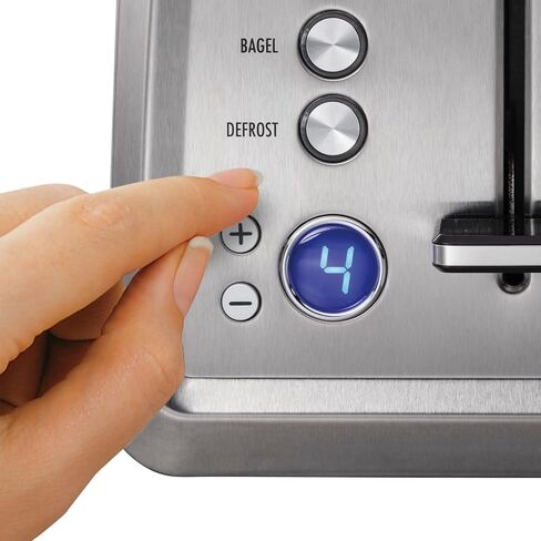 Hamilton Beach 2 Slice Toaster with Extra-Wide Slots, Bagel Setting, Toast Boost, Slide-Out Crumb Tray, Auto-Shutoff & Cancel Button, Defrost Function, Stainless Steel (22794) | Browning Control With 7 Shades | Auto Shutoff | Toast Boost | Slide-Out Crumb in Kuwait