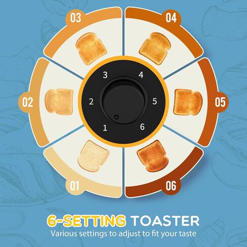 Toaster 4 Slice, 10'' Long Slot Toaster 2 Slice, Extra-Wide Stainless Steel Toasters, 4 Slice Toaster, Warming Rack & 6 Shade Settings, Defrost/Reheat/Cancel, Toaster for Croissants Bread(Silver) in Saudi Arabia