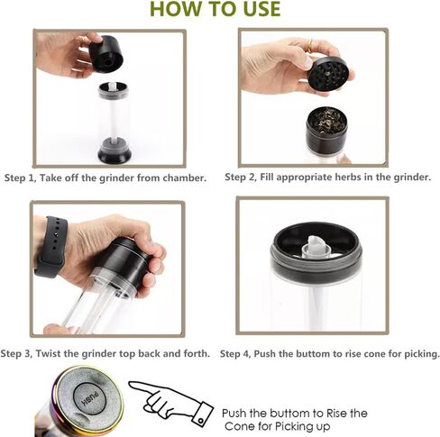 مطحنة أعشاب Vewitcher 3 في 1 محمل حشو التوابل مطحنة الأعشاب الجافة 2 بوصة مطحنة أعشاب من سبائك الزنك مع غرفة تخزين in Kuwait