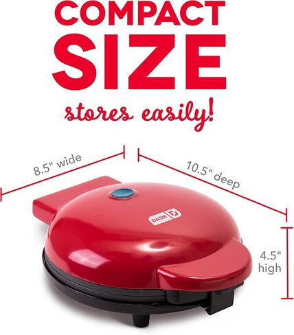 DASH Express 8" Waffle Maker for Waffles, Paninis, Hash Browns + other Breakfast, Lunch, or Snacks, with Easy to Clean, Non-Stick Cooking Surfaces - Aqua in Saudi Arabia