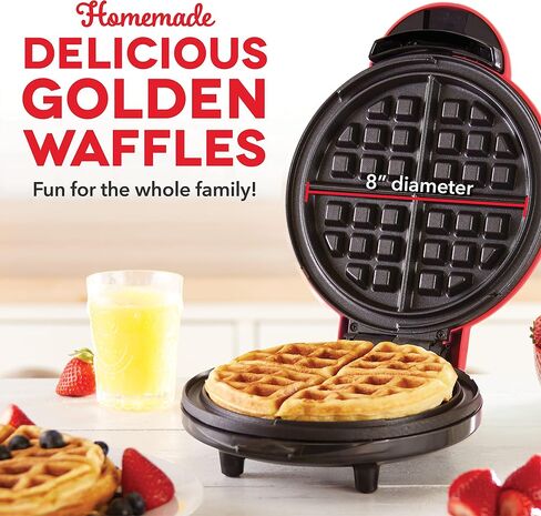 DASH Express 8" Waffle Maker for Waffles, Paninis, Hash Browns + other Breakfast, Lunch, or Snacks, with Easy to Clean, Non-Stick Cooking Surfaces - Aqua in Saudi Arabia