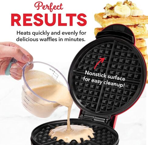 DASH Express 8" Waffle Maker for Waffles, Paninis, Hash Browns + other Breakfast, Lunch, or Snacks, with Easy to Clean, Non-Stick Cooking Surfaces - Aqua in Saudi Arabia