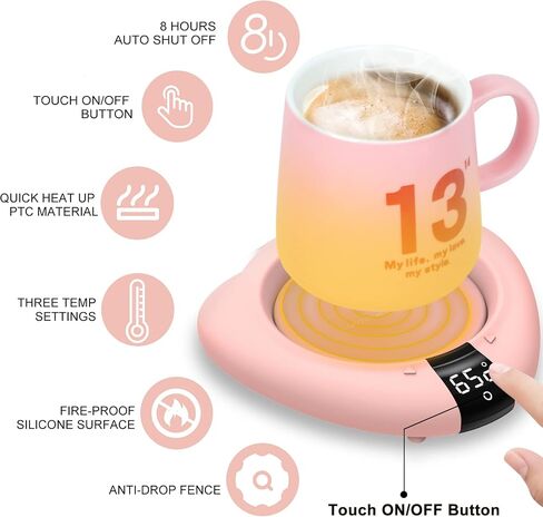 TRILINK Coffee Mug Warmer (No Cup), Electric Cup Warmer for Desk, 3 Temperature Levels, Auto Shut Off, Portable Mug Heater for Coffee, Beverage, Milk, Tea and Hot Chocolate, Green in Kuwait
