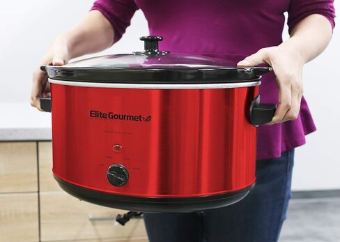 Elite Gourmet MST-1234B## 6 Quart Diamond Pattern Slow Cooker, Removable & EG6201 Extra Deep 12"x12"x3.2" (7.5Qt.) Scratch Resistant Dishwasher Safe in Saudi Arabia