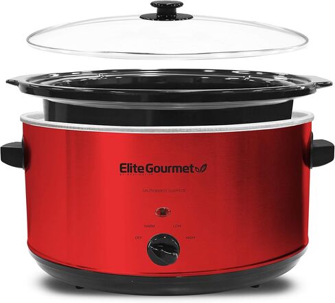 Elite Gourmet MST-1234B## 6 Quart Diamond Pattern Slow Cooker, Removable & EG6201 Extra Deep 12"x12"x3.2" (7.5Qt.) Scratch Resistant Dishwasher Safe in Saudi Arabia
