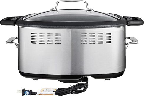 Cuisinart PSC-350 3-1/2-Quart طباخ بطيء قابل للبرمجة، فضي، 9-1/2 بوصة ارتفاع × 9.1 بوصة عرض × 12.67 بوصة طول in Kuwait