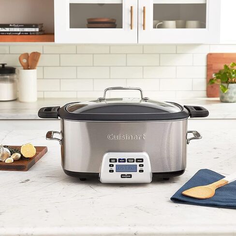 Cuisinart PSC-350 3-1/2-Quart طباخ بطيء قابل للبرمجة، فضي، 9-1/2 بوصة ارتفاع × 9.1 بوصة عرض × 12.67 بوصة طول in Kuwait