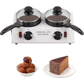 ZXMOTO آلة تقسية الشوكولاتة 110 فولت وعاء صهر الشوكولاتة الكهربائية فوندو ذوبان الشوكولاتة درجة حرارة قابلة للتعديل مثالية لحفلات الهالوين - وعاء غلاية مزدوج in Kuwait