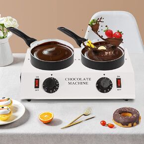 Dyna-Living Chocolate Melting Pot Dual-Pot Chocolate Tempering Machine | 80W Chocolate Melting Warmer for Chocolate & Candy Melting, Electric Chocolate Melter Pot, Diversion Nozzles Design in Saudi Arabia