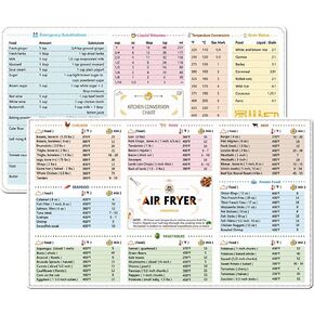 عبوتان من أوراق غش مغناطيسية طباخ كتاب الطهي متوافق مع جهاز قلي الهواء لدليل مرجعي سريع ملحقات مقلاة الهواء 15.24 سم × 27.94 سم in Kuwait