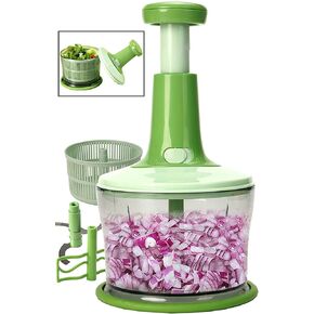 GProME Manual Food Processor -Salsa Maker Hand Chopper Blender As Seen On TV- Meat Masher Mincer-Salad Spinner -Onion Chopper & Dicer for Baby Food, Salad, Herbs, Garlic,BPA Free(Large) in Saudi Arabia