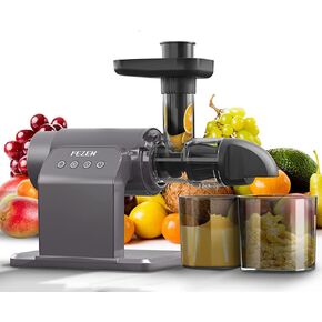 Juicer Machines, Fezen Slow Masticating Juicer Extractor, Cold Press Juicer with Two Speed Modes, Quiet Motor/Reverse Function, Higher Juice Yield Slow Juicer for Vegetables & Fruits, Easy to Clean in Kuwait