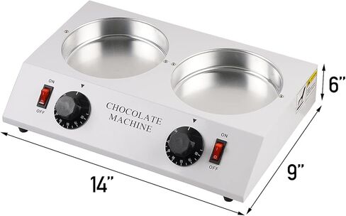 ZXMOTO آلة تقسية الشوكولاتة 110 فولت وعاء صهر الشوكولاتة الكهربائية فوندو ذوبان الشوكولاتة درجة حرارة قابلة للتعديل مثالية لحفلات الهالوين - وعاء غلاية مزدوج in Kuwait