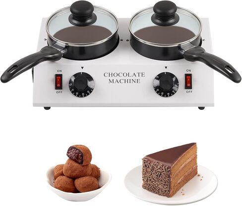 ZXMOTO آلة تقسية الشوكولاتة 110 فولت وعاء صهر الشوكولاتة الكهربائية فوندو ذوبان الشوكولاتة درجة حرارة قابلة للتعديل مثالية لحفلات الهالوين - وعاء غلاية مزدوج in Kuwait