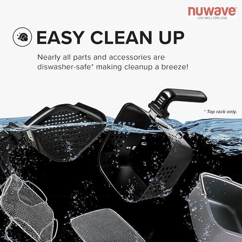NUWAVE Brio 8-Qt Air Fryer, Powerful 1800W, Easy-to-Read Cool White Display, 50°-400°F Temp Controls, 100 Pre-Programmed Presets & 50 Memory Slots, Integrated Smart Thermometer, Linear T Technology in Saudi Arabia