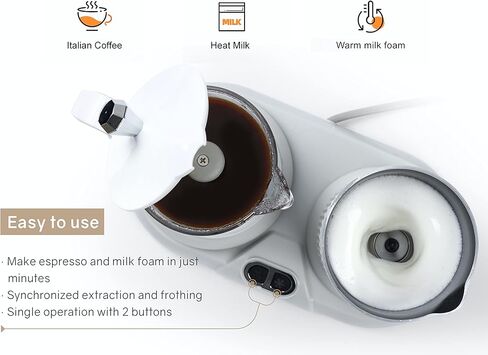 ماكينة اسبريسو هاكفيا، ماكينة صنع قهوة اسبريسو محمولة وماكينة كابتشينو لاتيه مع رغوة الحليب، ماكينة اسبريسو مع جهاز بخار، وعاء موكا 2 في 1 للمنزل والمكتب والسفر، 2-3 أكواب، من الألومنيوم in Kuwait