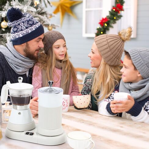 ماكينة اسبريسو هاكفيا، ماكينة صنع قهوة اسبريسو محمولة وماكينة كابتشينو لاتيه مع رغوة الحليب، ماكينة اسبريسو مع جهاز بخار، وعاء موكا 2 في 1 للمنزل والمكتب والسفر، 2-3 أكواب، من الألومنيوم in Kuwait