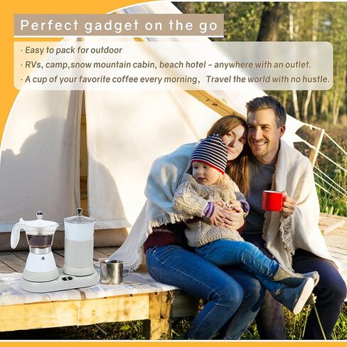 ماكينة اسبريسو هاكفيا، ماكينة صنع قهوة اسبريسو محمولة وماكينة كابتشينو لاتيه مع رغوة الحليب، ماكينة اسبريسو مع جهاز بخار، وعاء موكا 2 في 1 للمنزل والمكتب والسفر، 2-3 أكواب، من الألومنيوم in Kuwait