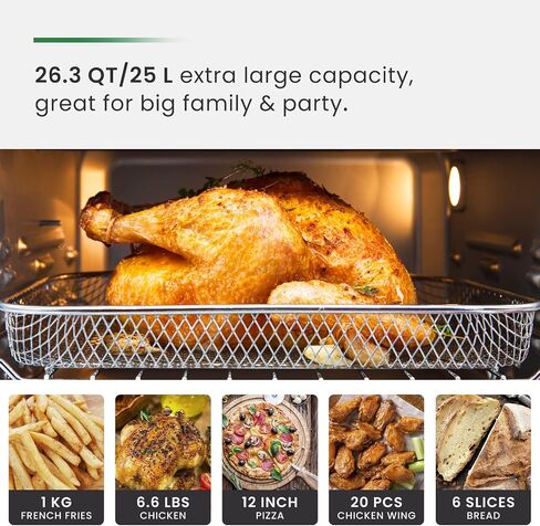 VAL CUCINE 10-in-1 Smart Air Fryer - Extra-Large Convection Countertop Toaster Oven - Brushed Stainless Steel Finish - 26.3 QT/25 L in Saudi Arabia