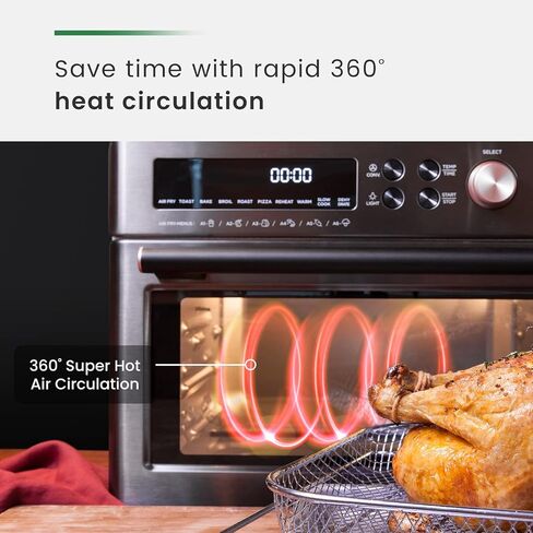 VAL CUCINE 10-in-1 Smart Air Fryer - Extra-Large Convection Countertop Toaster Oven - Brushed Stainless Steel Finish - 26.3 QT/25 L in Saudi Arabia