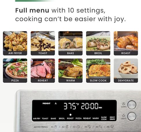 VAL CUCINE 10-in-1 Smart Air Fryer - Extra-Large Convection Countertop Toaster Oven - Brushed Stainless Steel Finish - 26.3 QT/25 L in Saudi Arabia