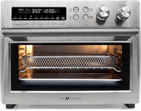 VAL CUCINE 10-in-1 Smart Air Fryer - Extra-Large Convection Countertop Toaster Oven - Brushed Stainless Steel Finish - 26.3 QT/25 L in Saudi Arabia
