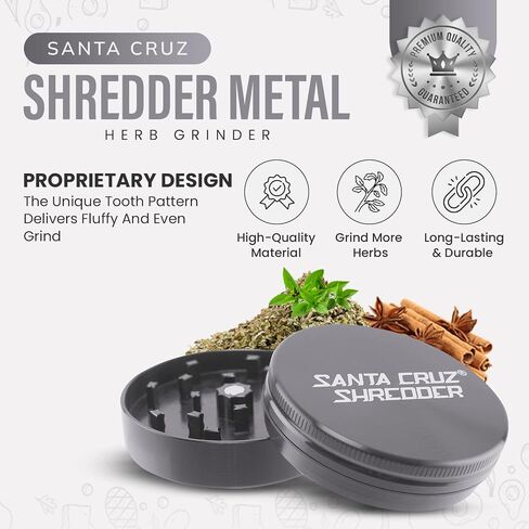Santa Cruz Shredder Metal Spice and Herb Grinder Knurled Top for Stronger Grip 2-Piece 2.7" (Purple) in Kuwait
