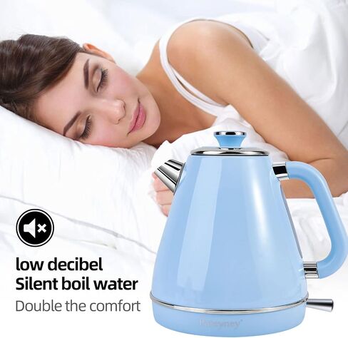 Electric Kettle,Tea kettle,1.7 Litre retro style kettle,Kitchen Countertop Coffee Tea Hot Water Kettle,Double Wall 304 Stainless Steel BPA Free Hot Water Boiler,Auto Shut-Off and Boil-Dry in Kuwait
