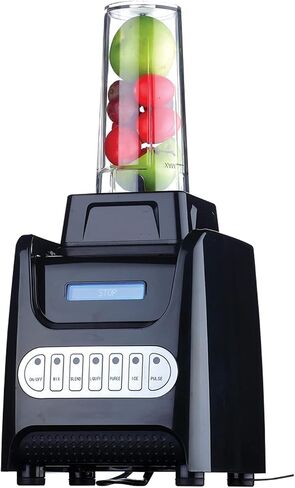 OVENTE Kitchen Countertop Blender with Dispenser Stainless Steel Blade & 1.5L BPA-Free Portable Easy Clean Jar, 1000 Watt Base Powered Electric Mixer for Smoothie Protein Shakes, Black BLH1000B in Saudi Arabia