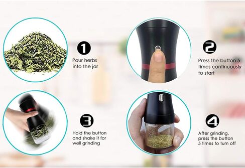 Upgraded Mini Electric Grinder Spice Smart Herb 400 mAh with 50ml Jar,Easy to Carry(Grinder) in Kuwait