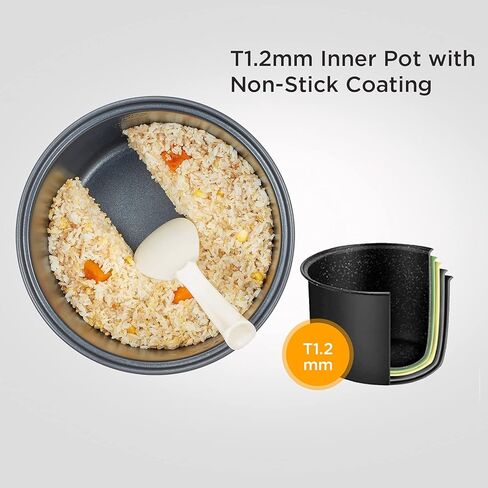 جهاز طبخ الأرز من كومفي 10 أكواب غير مطبوخة/20 كوب مطبوخ، صانع الأرز، جهاز طهي بالبخار، مقلي، جهاز طهي بالبخار وأكثر دفئًا، سعة كبيرة 5.2 لتر، أرز بني، كينوا ودقيق الشوفان، 8 برامج بلمسة واحدة in Kuwait