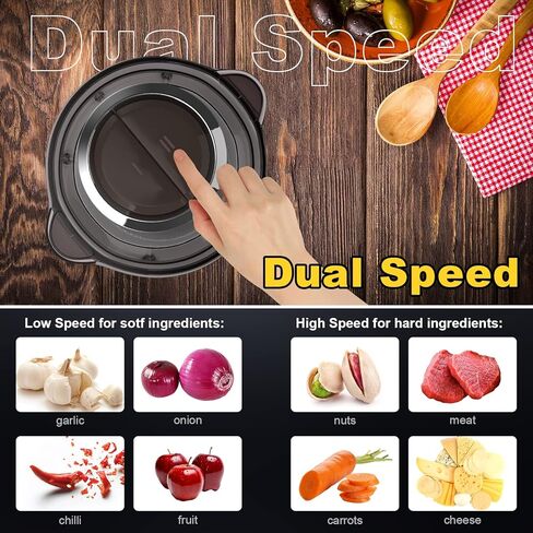 Gaiety Day Food Chopper 350 Watts, Meat Grinder 8 Cup Stainless Steel Detachable Dual Layer 4 Blade, 2 Speeds Food Processor 2L BPA-Free Glass Bowl for Meat, Vegetable & Fruits in Kuwait
